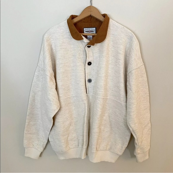 straight down Other - straight down vintage 1/4 button golf sweater vintage 90s mens large cream USA